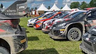 WRC Tet Rally Latvia 2024 Rally1 cars resting before Power Stage tyres quite worn [upl. by Oranneg407]