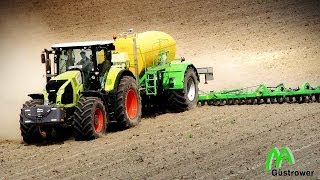 Claas Axion 850 mit Güstrower GFI 15  3 Flüssigdünger Injektor [upl. by Marice]