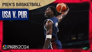 Team USA DISMANTLES Puerto Rico in final mens basketball group game  Paris Olympics  NBC Sports [upl. by Akimrehs]