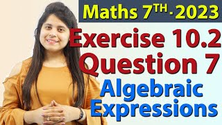 Q 7 Ex 102  Algebraic Expressions  Chapter 10  Maths Class 7th  NCERT New Syllabus 2023 CBSE [upl. by Aro628]