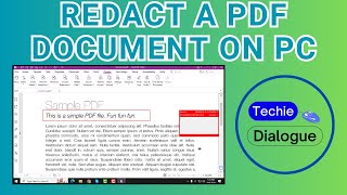 How to Redact a PDF Document on PC [upl. by Niloc]