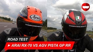 AGV Pista GP RR vs Arai RX 7V Road Test  ChampionHelmetscom [upl. by Daphna811]