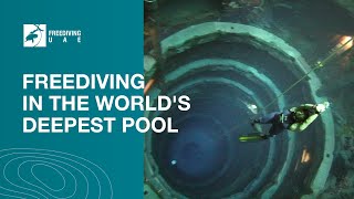 Freediving in the worlds deepest pool  Deep Dive Dubai [upl. by Chico]