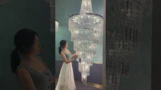 LYFAIRS · Ready to ship · Modern Crystal Tassel Chandelier for Foyer IN STOCK [upl. by Ailak]