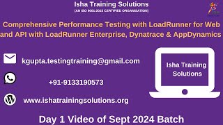 LoadRunner for Web and API Day 1 on 26th Sept 2024WhatsApp us at 918019952427 to enroll [upl. by Euqirat]