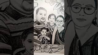 Pencil drawing ✏️  Family portrait  art charcoaldrawing pencildrawing shorts youtubeshorts [upl. by Ayian]