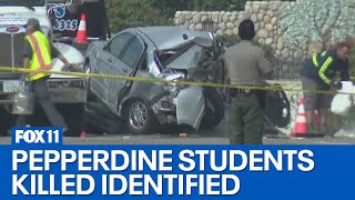 4 Pepperdine students killed in Malibu crash identified [upl. by Kanor632]