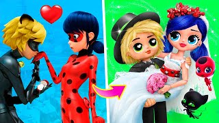 Ladybugs and Cat Noirs Family 30 DIYs for LOL Surprise [upl. by Aziul]