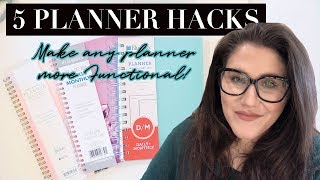 FIVE PLANNER HACKS TO MAKE ANY PLANNER MORE FUNCTIONAL [upl. by Yeltneb919]