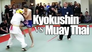 Karate Kyokushin vs Kickboxing Muay Thai [upl. by Luce]