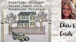 Farmhouse Christmas Velvet Paper Snowflake Showcase Blends Stampin Up Christmas Card [upl. by Elena837]