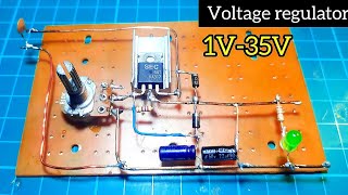 Voltage regulator circuit  adjustable power supply  power supply  voltaj regülatörü yapımı [upl. by Aihsatan411]