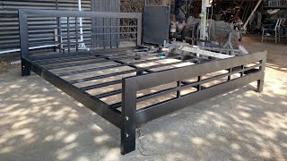 How to Build a Metal Bed Frame  DIY Timelapse  SJ Build [upl. by Maria]