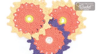 Crochet Flower Dishcloth  EASY  The Crochet Crowd [upl. by Eiruam604]