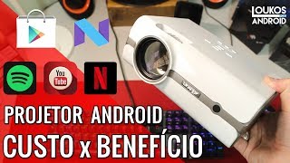 MELHOR MINI PROJETOR CUSTO BENEFICIO 2018 COM ANDROID  Projetor uHappy A11 [upl. by Tillie]