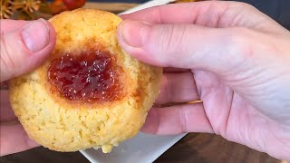 Classic Thumbprint Jam Cookies Recipe  Perfect JamFilled Cookies for Any Occasion [upl. by Eissirc]