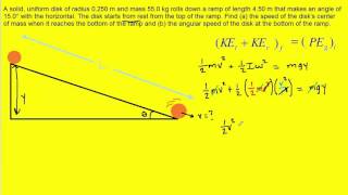 A solid uniform disk of radius 0250 m and mass [upl. by Sew]