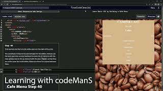 Learn Basic CSS by Building a Cafe Menu  Step 40 [upl. by Thisbee]