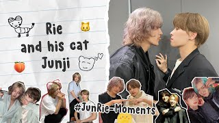 Rie and his cat Junji 🍑🐱  OnlyOneOf JunRie Moments [upl. by Ehctav]