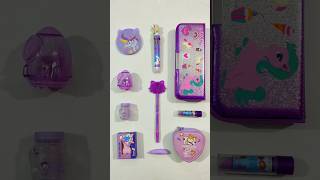 Incredible Purple Stationery Items Pencil Case Pen Eraser Sharpener stationery backtoschool [upl. by Ma]