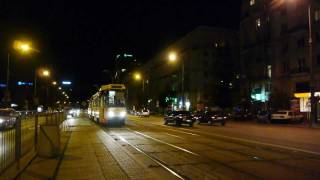 Warsaw trams at night HD [upl. by Abshier394]