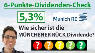 MÜNCHENER RÜCK Aktie Wie sicher ist die Dividende  6PunkteDividendenAnalyse [upl. by Kristoffer]