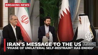 ‘Phase of unilateral selfrestraint has ended’ Iran tells US in indirect message Official [upl. by Edy451]