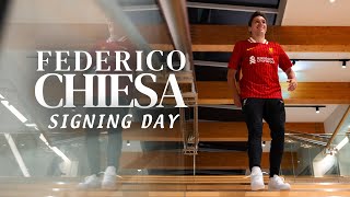 Behindthescenes with Federico Chiesa on Signing Day  Liverpool FC [upl. by Leary720]