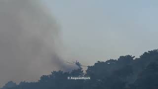 Three Air Tractor AT802 perform water drops in west Chios island [upl. by Nuli]