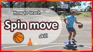 Skill Spin Move › Advanced dribbling  Basketball skills in PE [upl. by Sanburn]