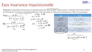 Exercices  Synthèse des Filtres RII Méthode de linvariance Impulsionnelle [upl. by Eizle718]