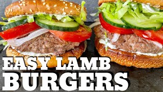 Easy Lamb Burger on the Griddle with 3 Ingredient Whipped Feta [upl. by Tirb746]