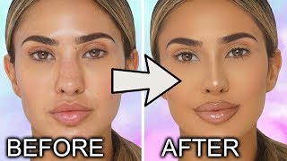 FAKE A NOSE JOB w NOSE CONTOUR  NO Clickbait   BrittanyBearMakeup [upl. by Ycnan]