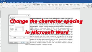 Change the character spacing in Microsoft Word [upl. by De Witt]