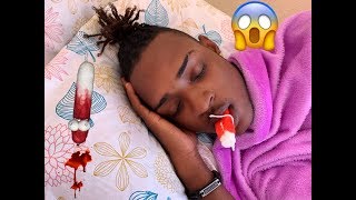 BLOODY TAMPON PRANK ON BOYFRIEND [upl. by Buckingham]