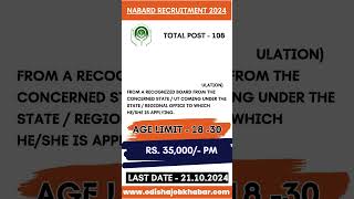 Nabard Vacancy 2024 Odisha Govt Jobs 2024Nijukti Khabar OdishaFree Job AlertOdisha New Job [upl. by Curzon624]