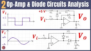 Op Amp and Diode Circuit Solved Problems OpAmp Circuit Analysis [upl. by Laurianne295]