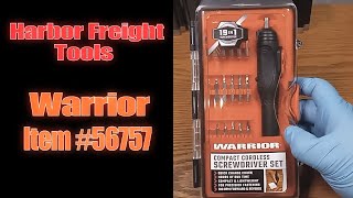 Warrior Cordless Screwdriver Set 19in1  Item 56757 [upl. by Jaycee]