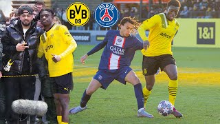 U 19 BVB Juwel Bamba zerstört Ethan Mbappe l Borussia Dortmund VS Paris Saint Germain [upl. by Nadoj]