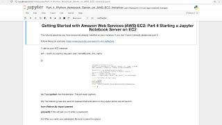 AWS EC2 Part 4 Starting a Jupyter IPython Notebook Server on AWS [upl. by Hynda]