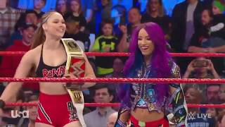 Ronda Rousey amp Sasha Banks vs Nia Jax amp Tamina [upl. by Rosanna312]