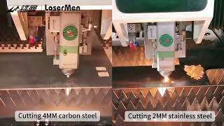 LaserMen LM1325CF 2KW100W Fiber and CO2 laser cutting machine lasercuttingmachine fiberlaser [upl. by Yra619]