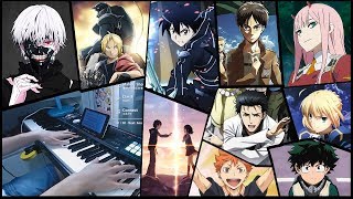 50 ANIME SONGS in 15 MINUTES Piano Medley  10000 Subs Special [upl. by Stent]