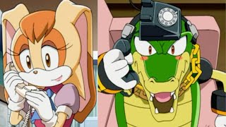 Sonic X Comparison Vanilla Calls Vector To Hire Him For His Job Japanese VS English [upl. by Llewkcor]