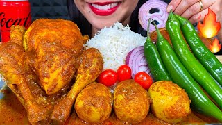 ASMR SPICY WHOLE CHICKEN CURRY EGG CURRY CHILI BASMATI RICE MUKBANG MASSIVE Eating Sounds [upl. by Orr]