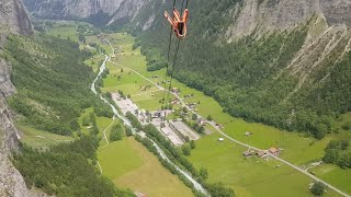 SWITZERLAND  Stechelberg  Gimmelwald  Murren by Cable Car Unbelievable Scene [upl. by Novah]