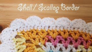 Easy crochet Shell  Scallop Border [upl. by Antony]