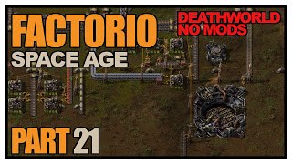 Factorio Space Age  Episode 21  Slowly onwards to space rocket silo done Deathworld no mods [upl. by Eednil701]