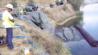 16ft tall AquaDam Installation and Removal Lake Hennessey Road Embankment Isolation 2011 [upl. by Erdried]