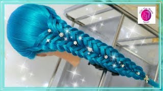 Trenza Entrelazada con ligas  cauchos o gomas  Peinados faciles y rapidos  ViriYueMoon [upl. by Jariv]